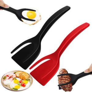 2 in 1 Flipper Spatula with tongs